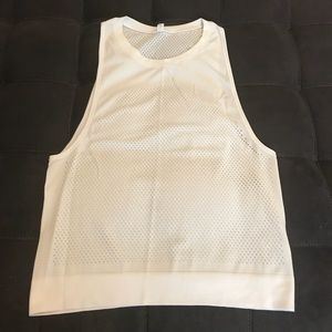 White Lululemon workout tank -mesh
